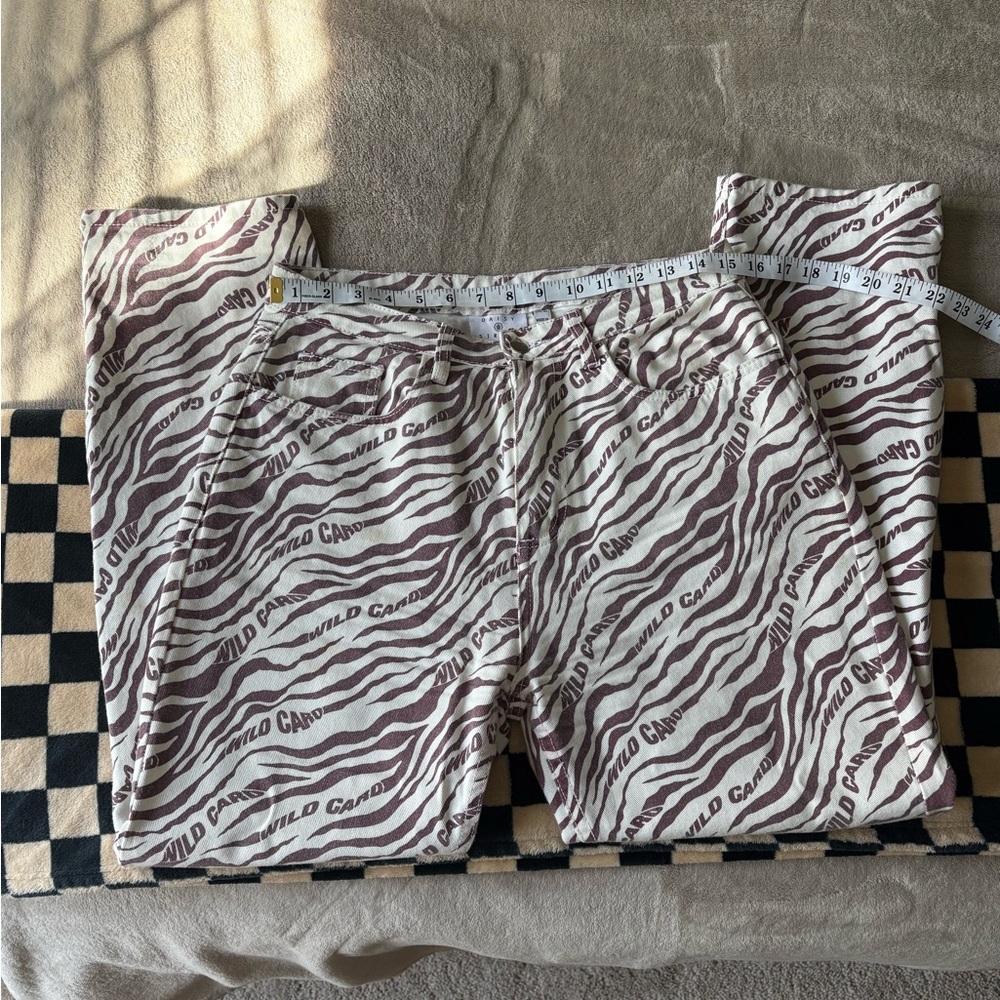 Patterned Denim Pants